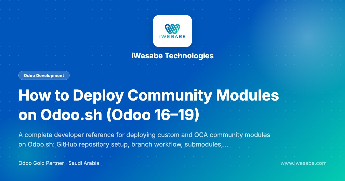 Deploy Community Modules on Odoo.sh — GitHub & Branch Guide (Odoo 16–19)