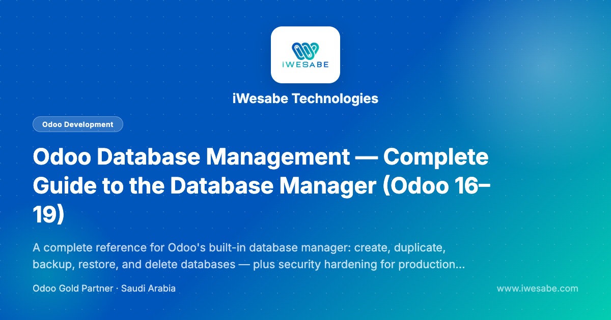 Odoo Database Management — Database Manager Guide (Odoo 16–19)